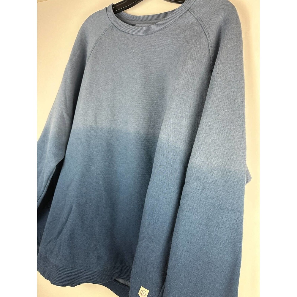 Marine Layer Dip Dye Raglan Sweathshirt Ombre Blue Crew Men's Size XL H14195 - Picture 3 of 11